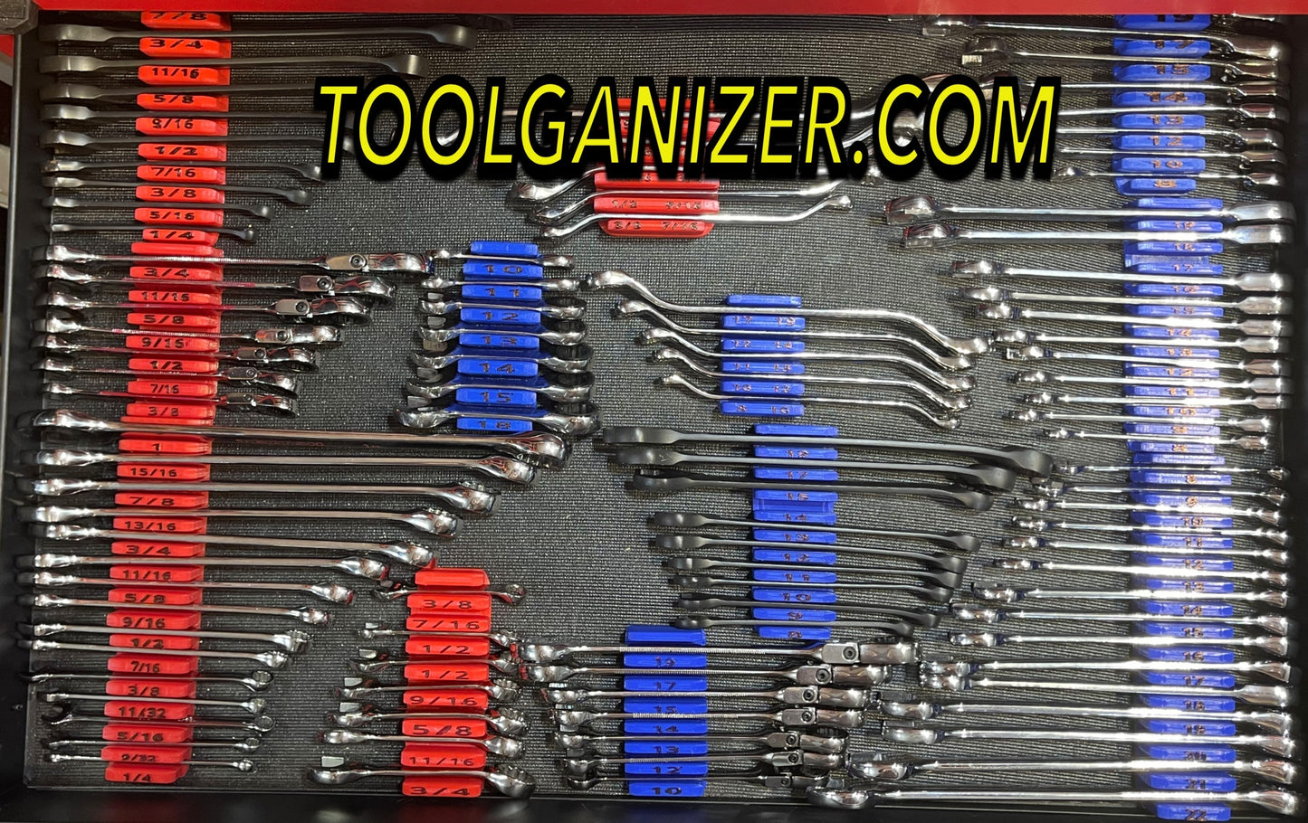 MULTI COLORED ANGLED METRIC WRENCH TOOLGANIZER
